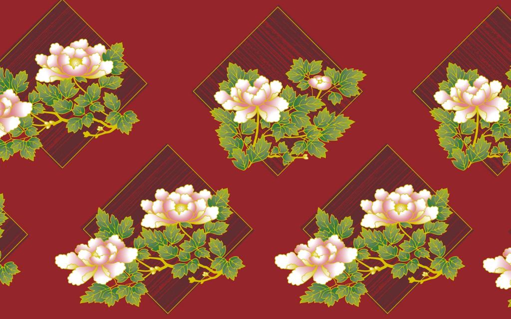 华丽的梅花和花瓣