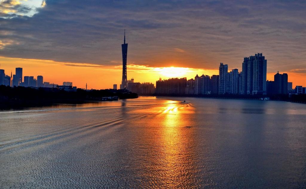 遇见最美的珠江黄昏风光