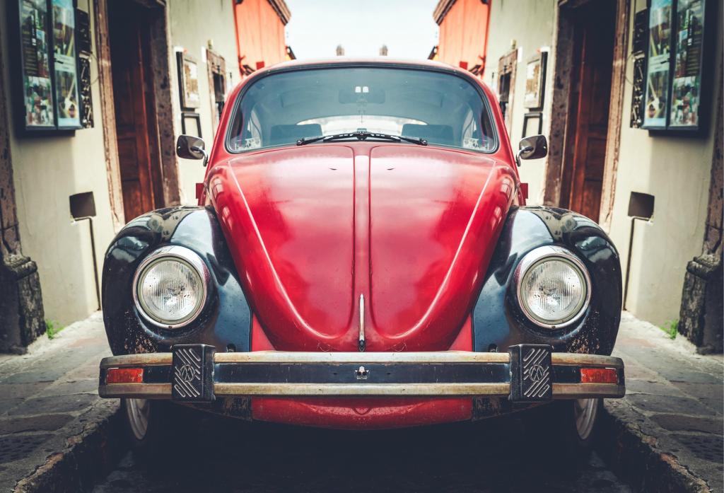 老款的甲壳虫汽车