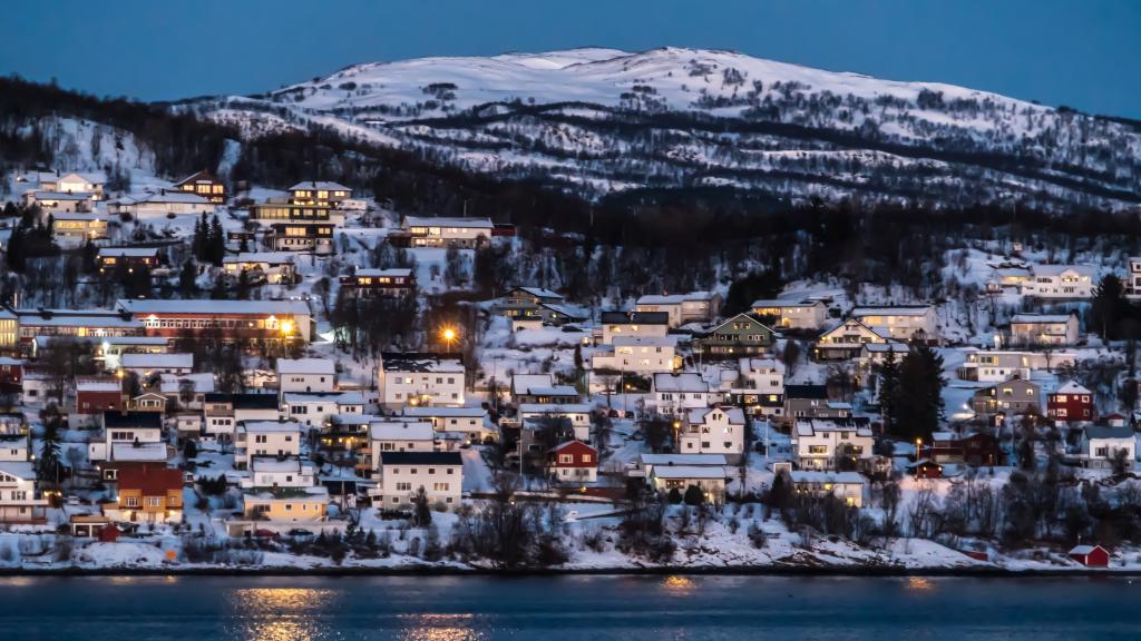 挪威小镇清新唯美风景