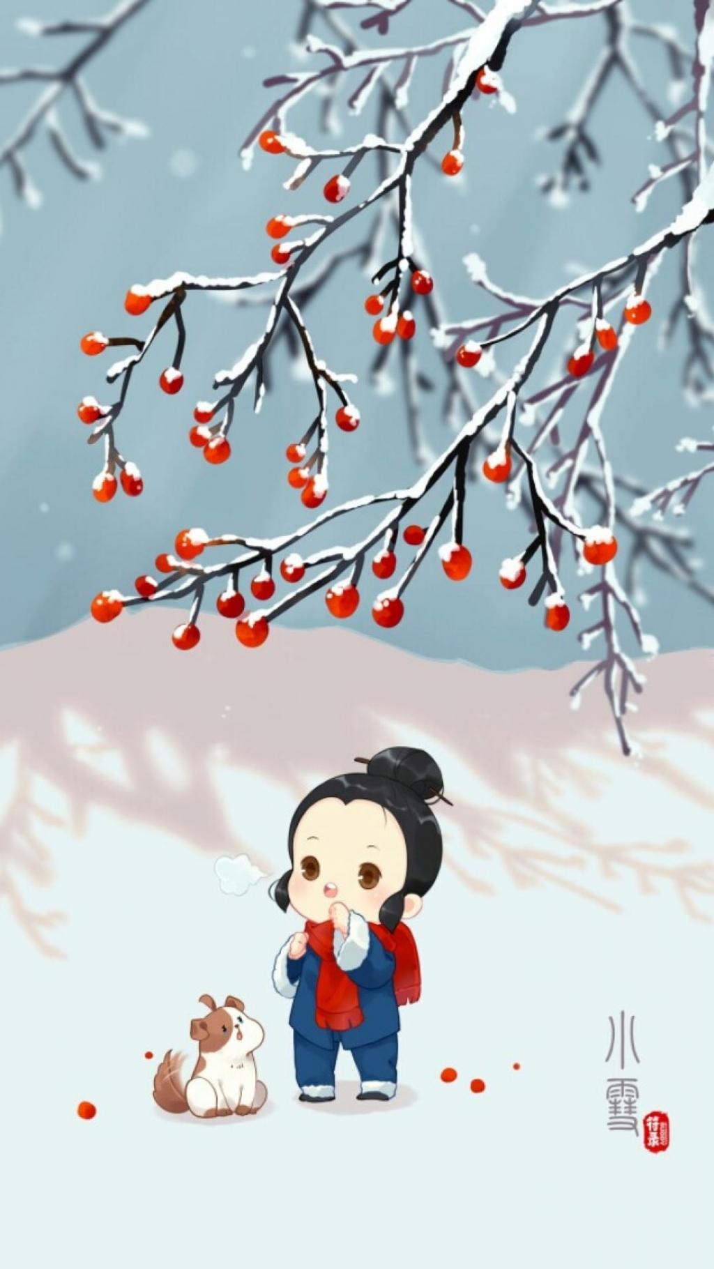 二十四节气小雪插画