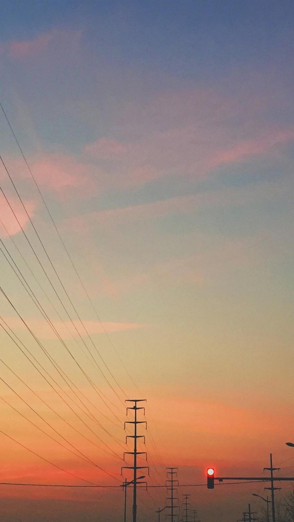 清新唯美黄昏氤氲霞光美景