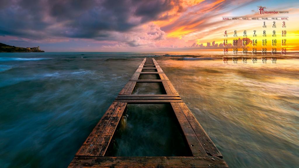 2018年11月国外唯美风光日历