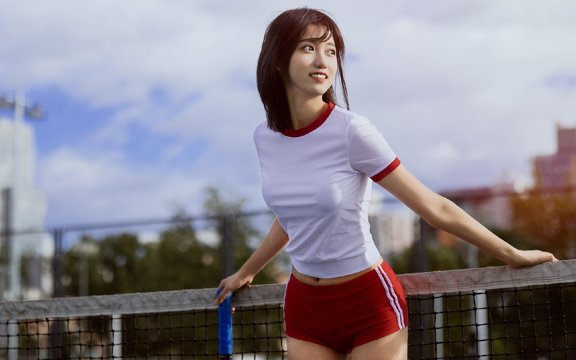 甜美活力网球美女写真