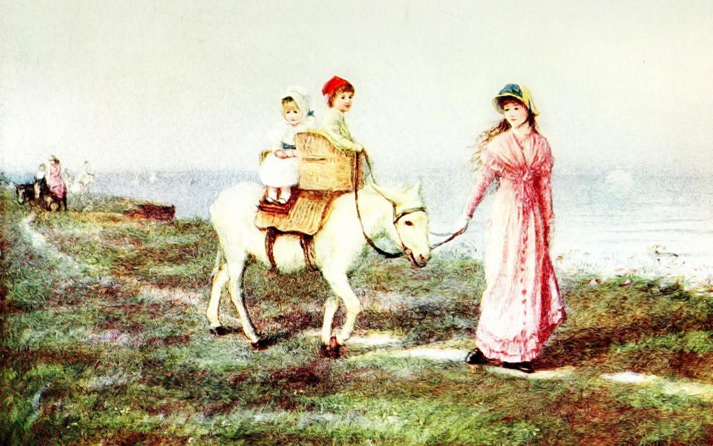 乡村风景水彩画