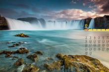 2018年12月瀑布之国冰岛日历