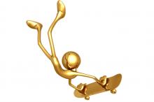 会玩滑板的3D金人