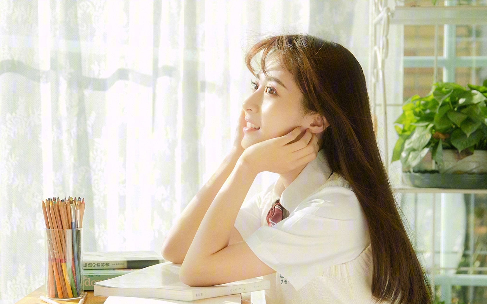 治愈系校园美女,高清图片,电脑桌面-壁纸族