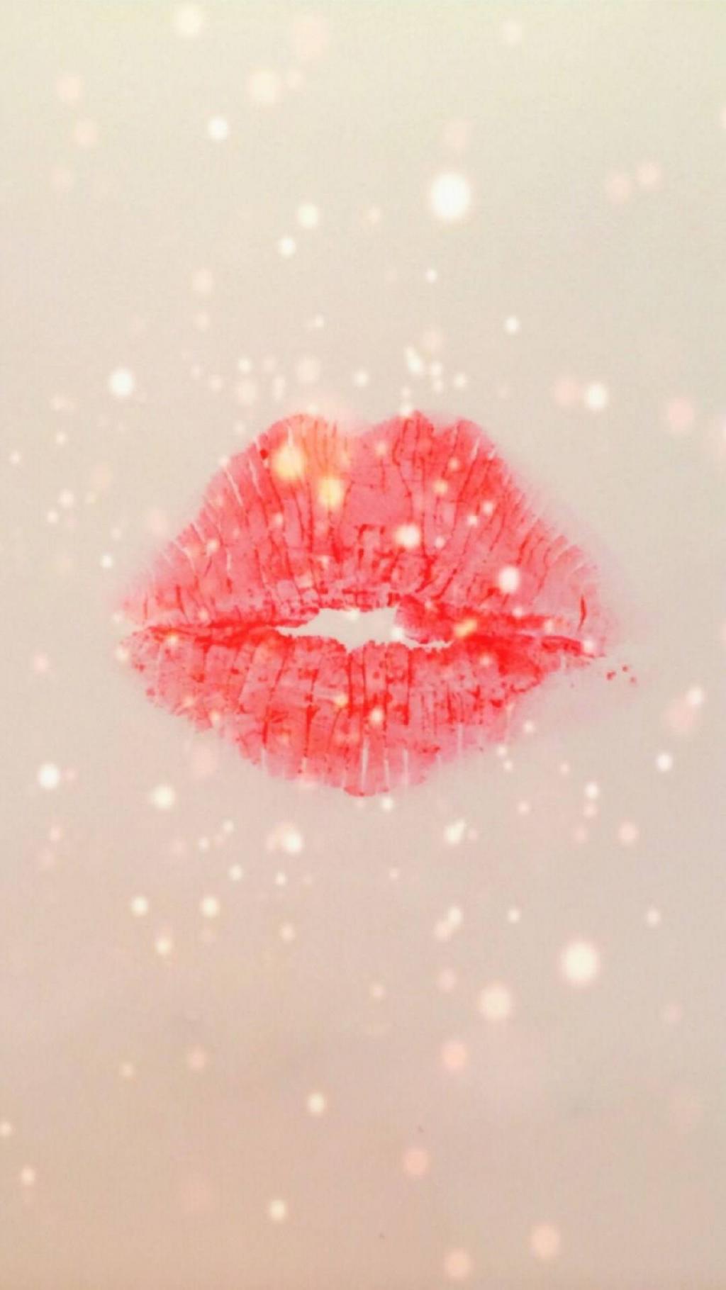 诱人口红唇印背景