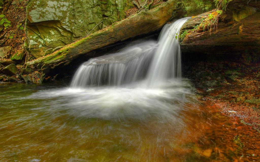 林间小瀑布护眼壁纸