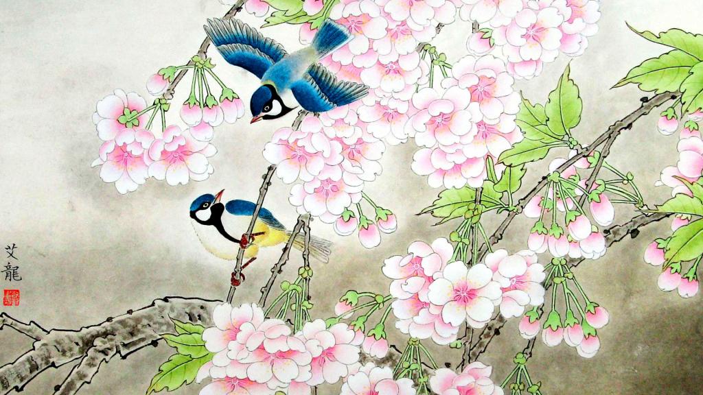 工笔画写意花鸟