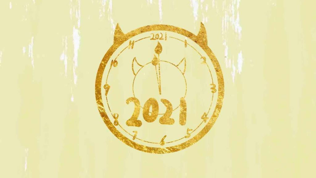 2021新年圆钟背景