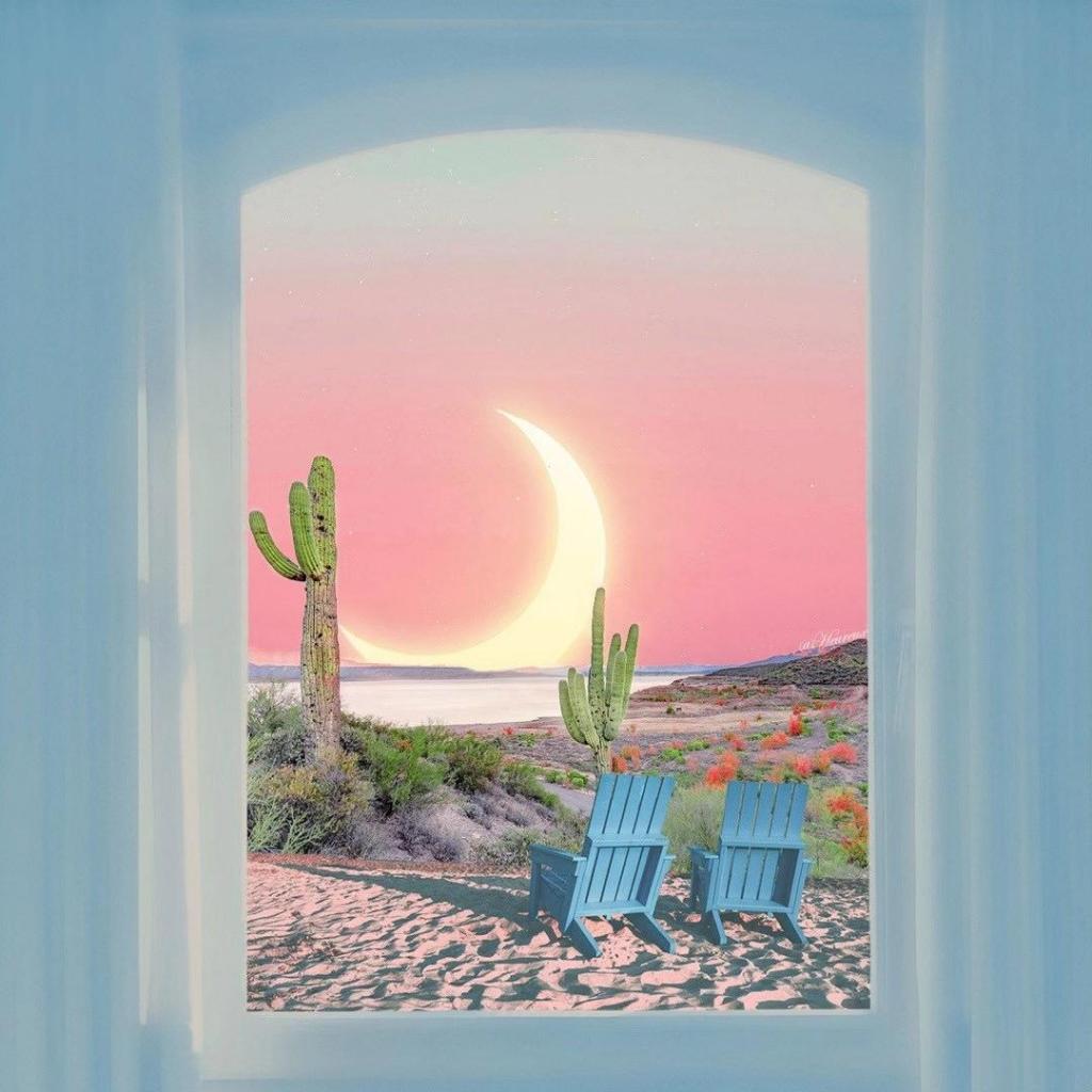 少女心浪漫治愈系弯月创意摄影