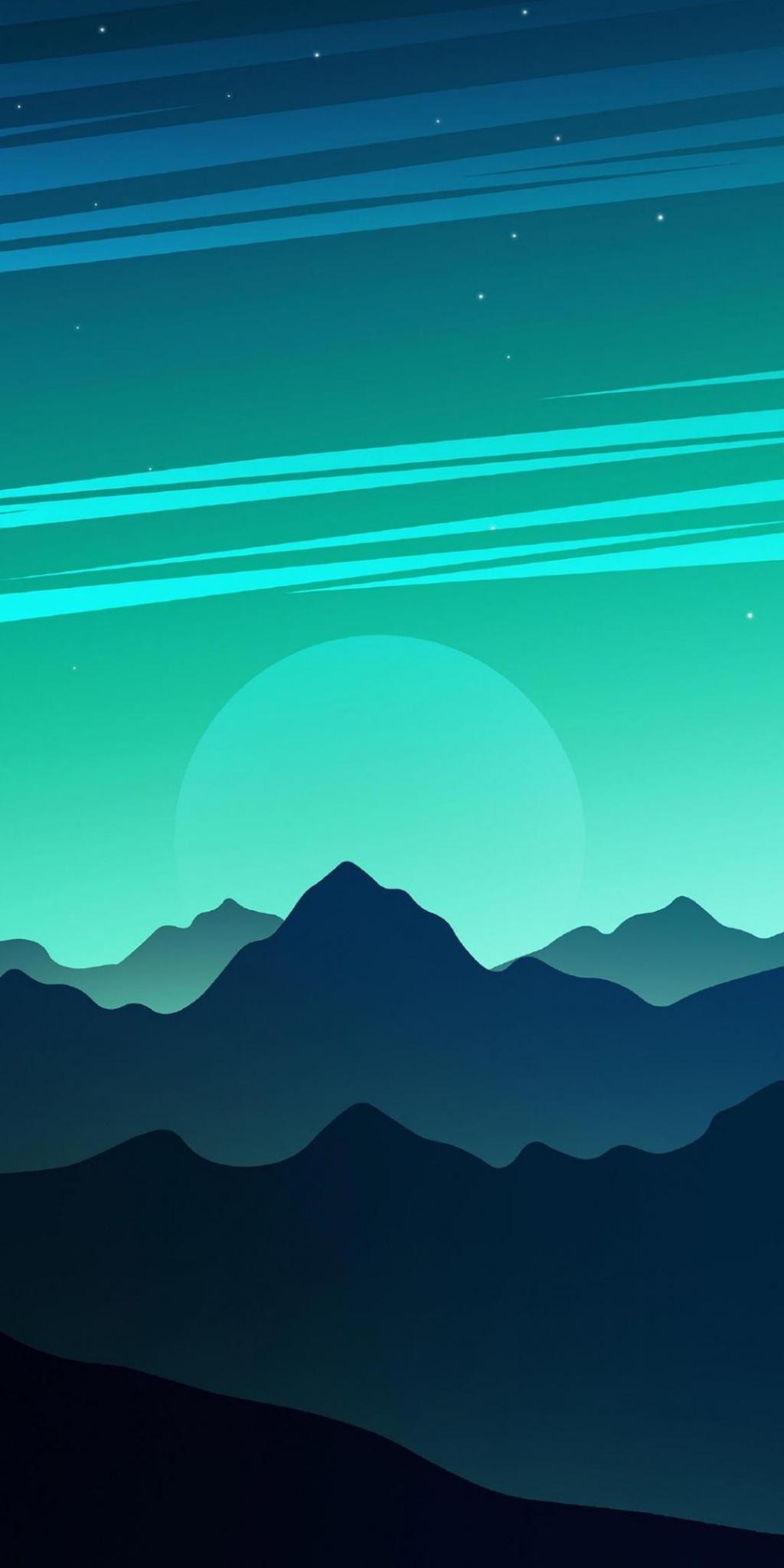 简约的自然山脉插画