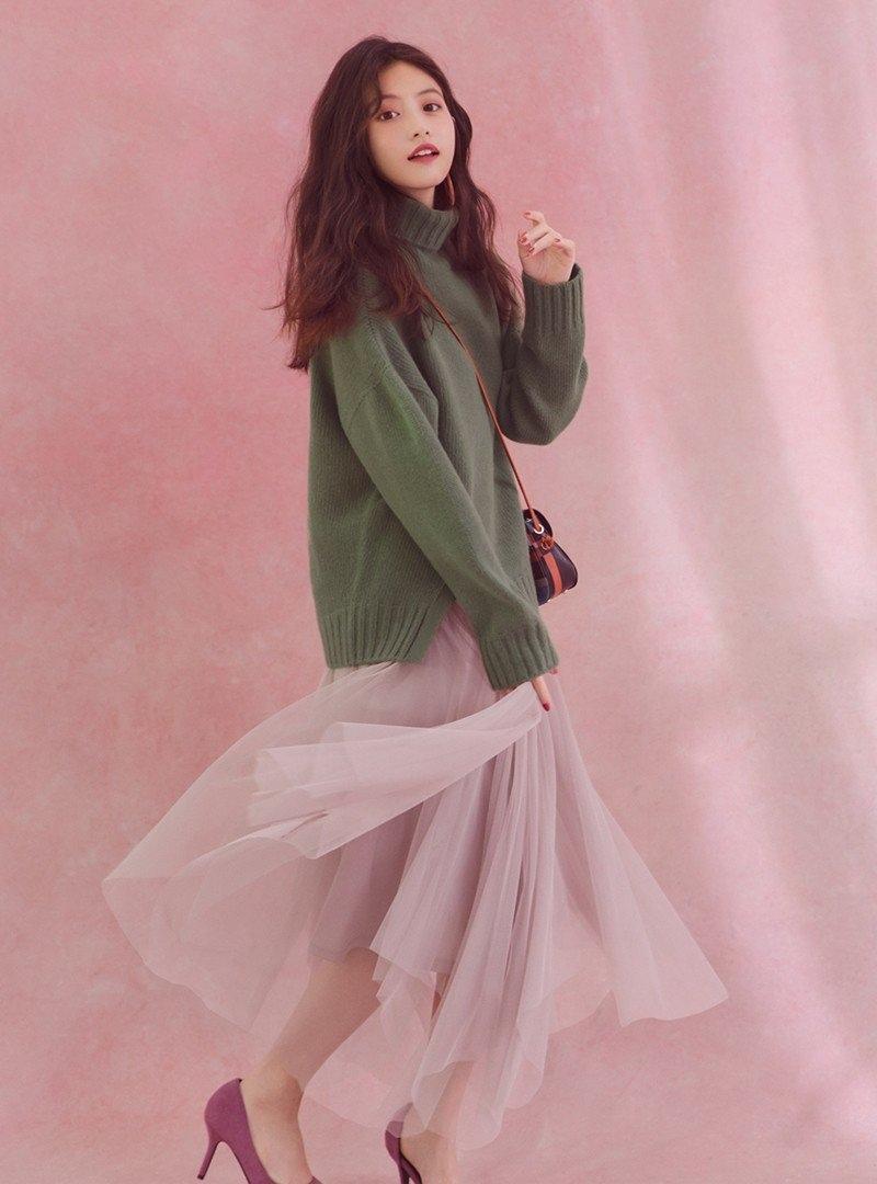 今田美樱日系秋冬穿搭甜美写真