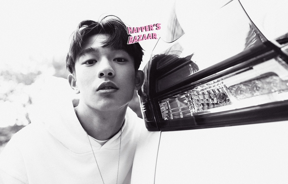 张宥浩《时尚芭莎》黑白写真