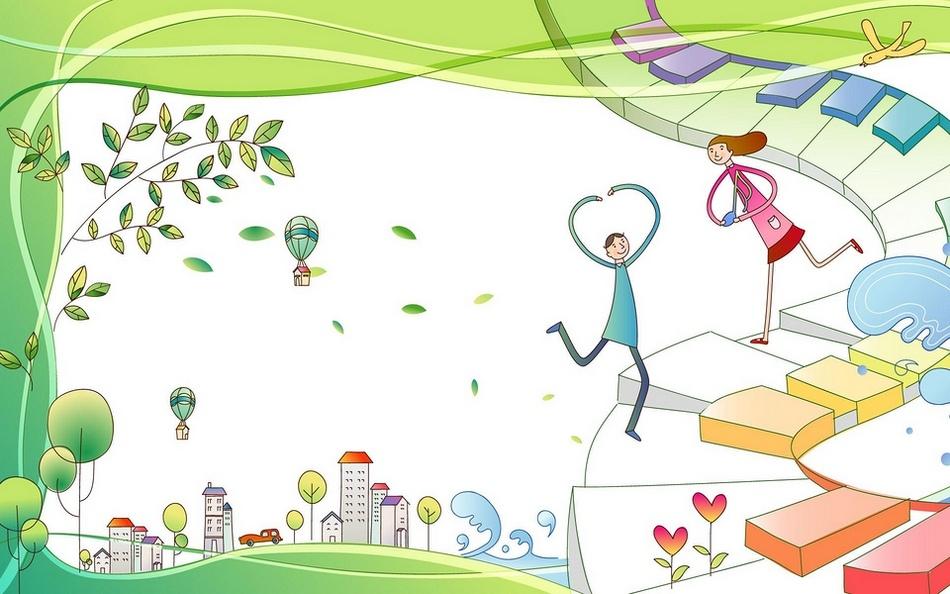 简约可爱的卡通恋人