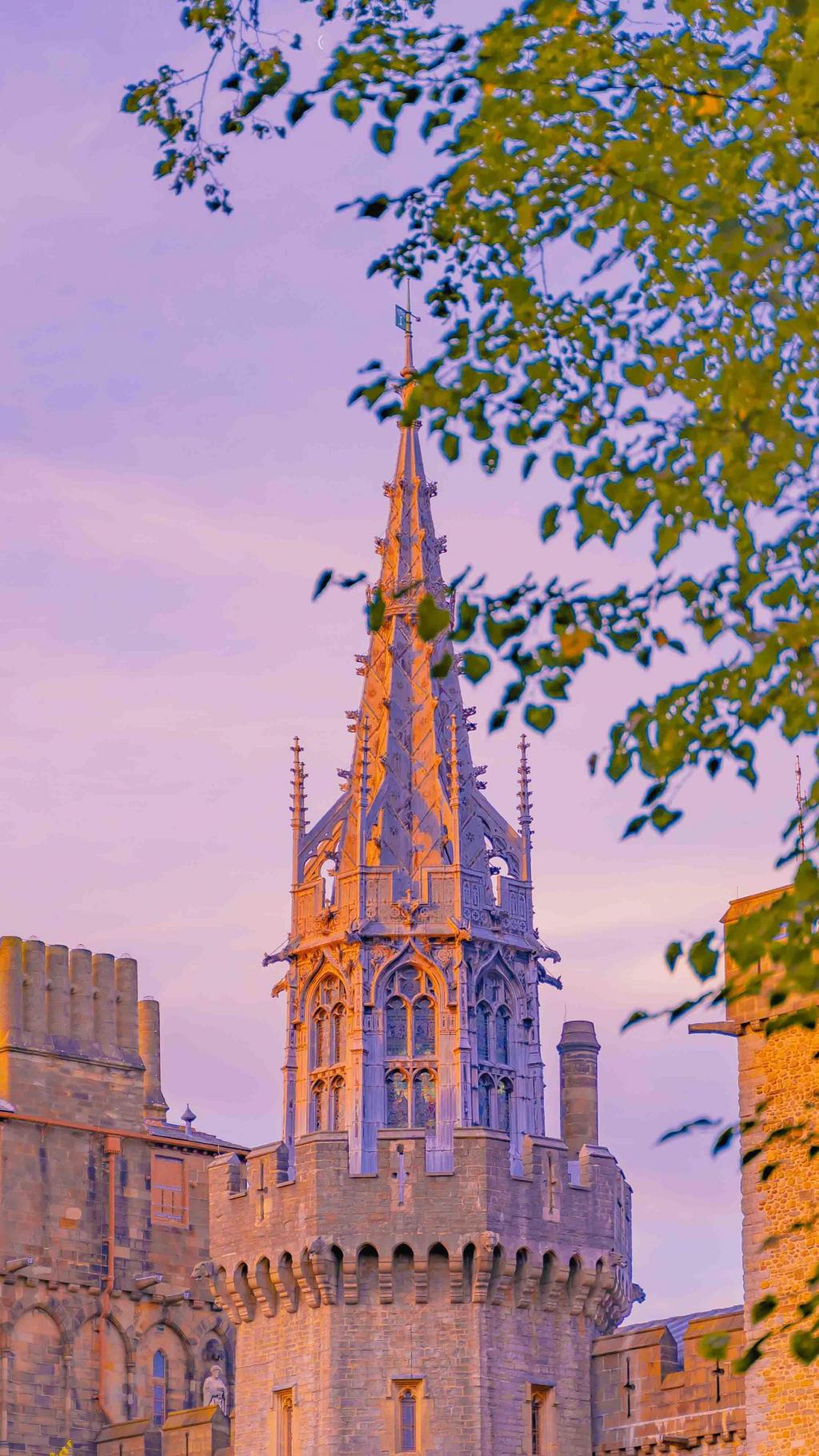 英国卡迪夫粉紫系浪漫街景