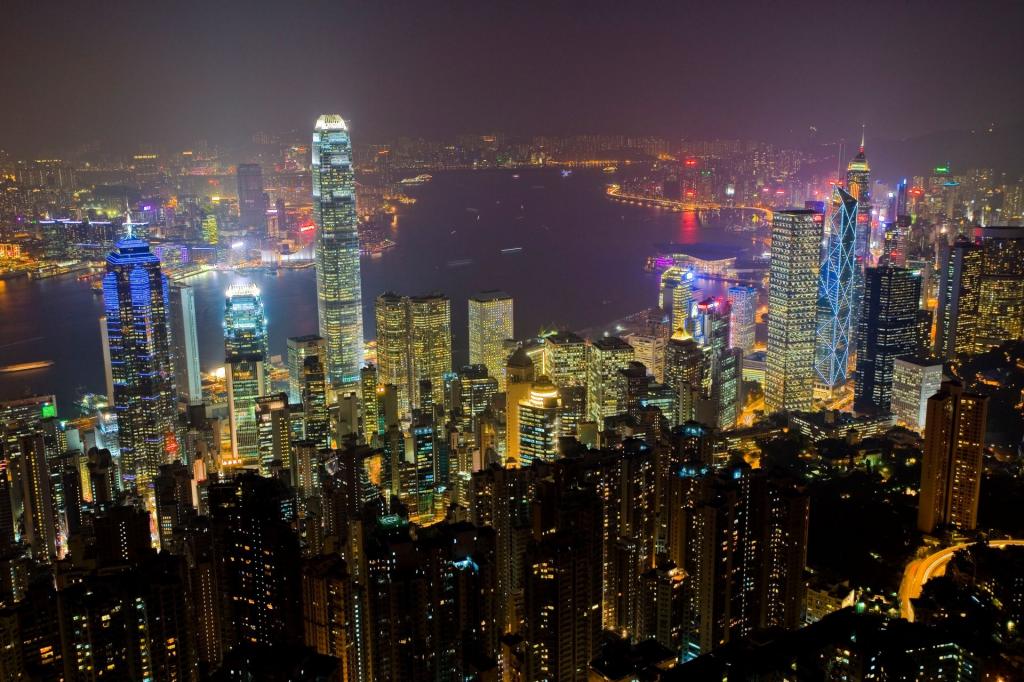 维多利亚港优美夜景