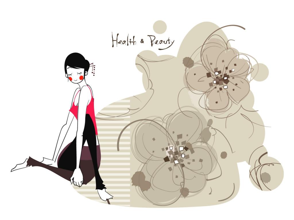 矢量运动女孩插画