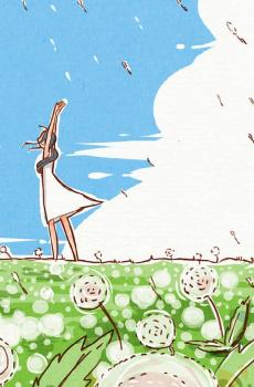 文艺手绘唯美插画-6