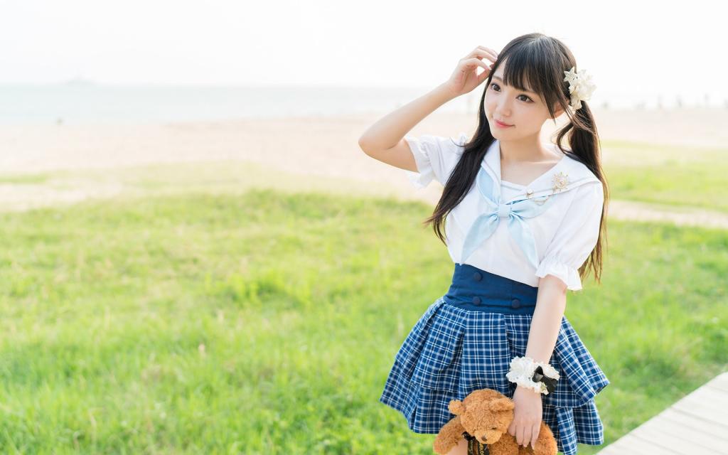 清纯双马尾学生妹写真