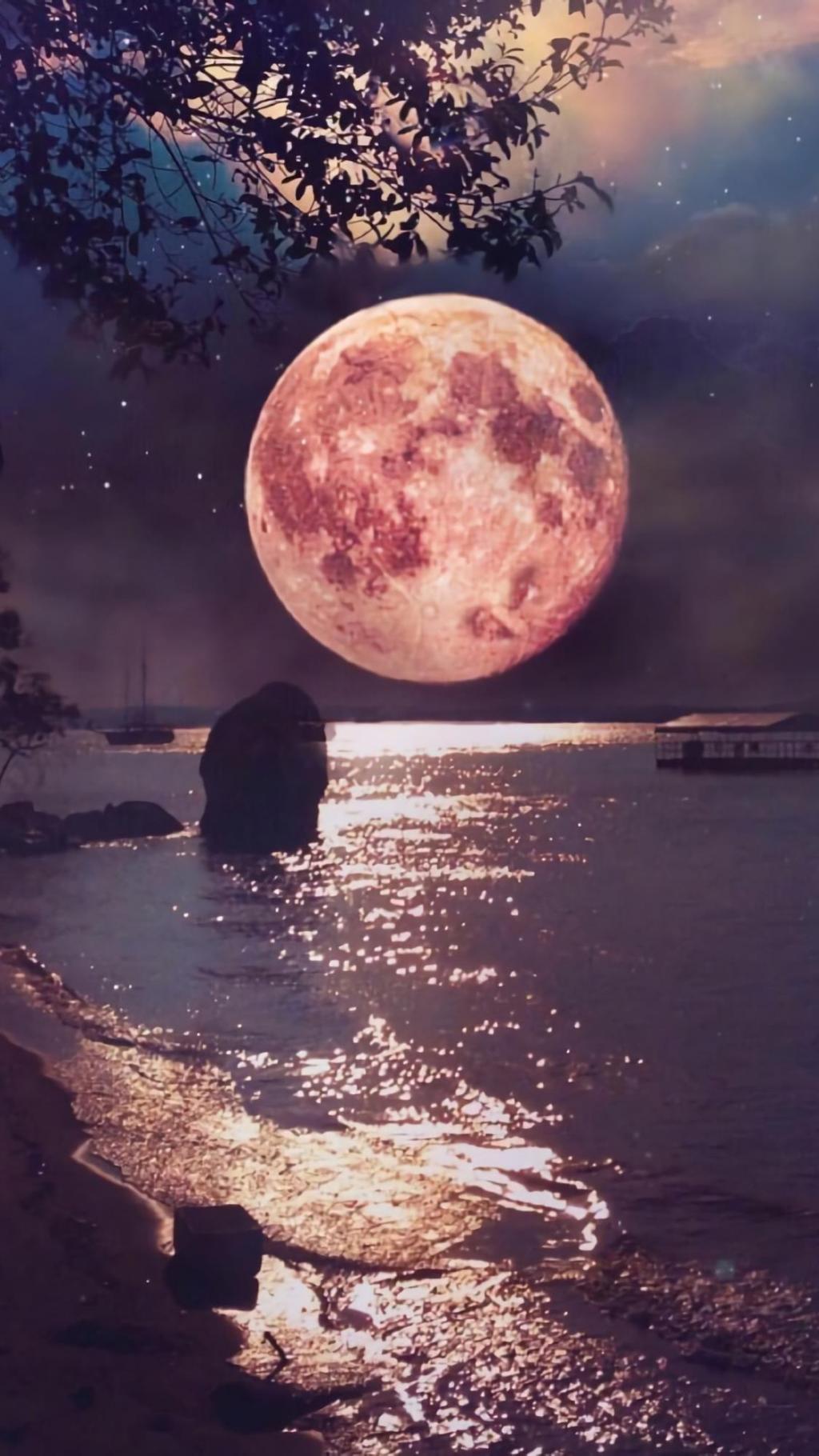 中秋佳节浪漫唯美梦幻圆月