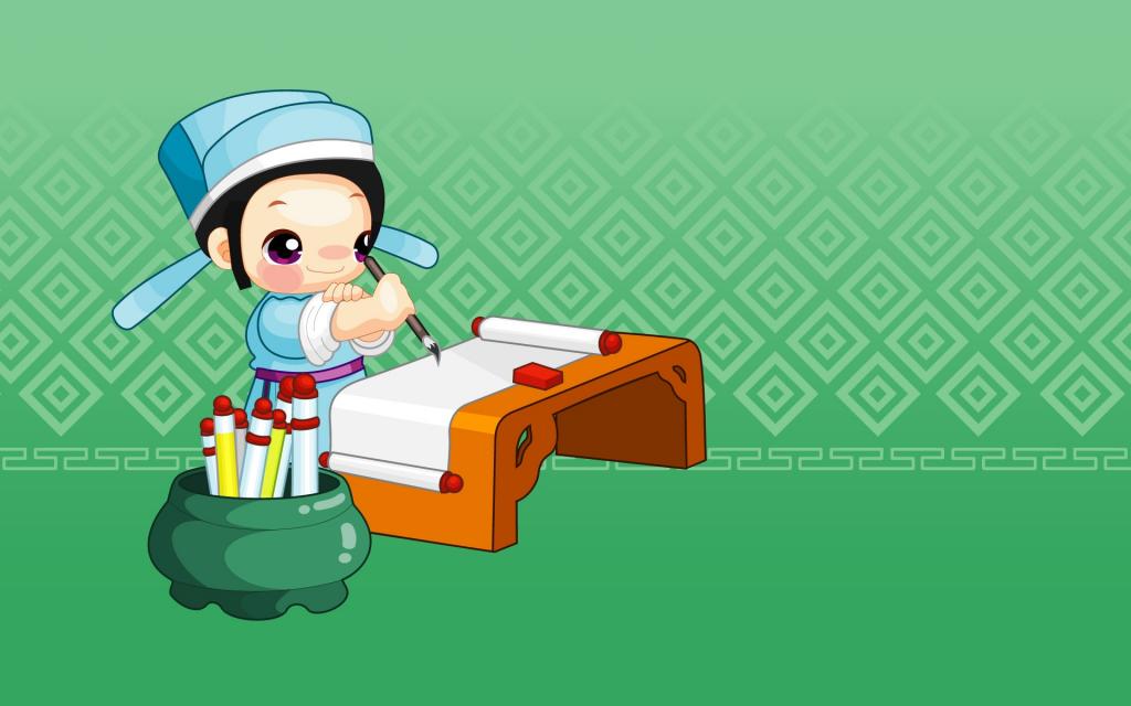 古装矢量卡通儿童