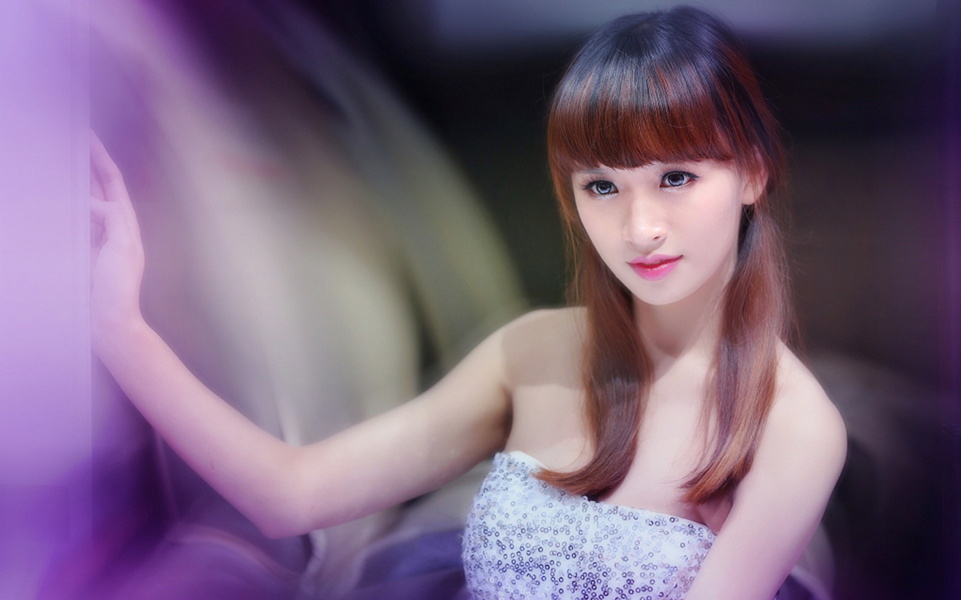唯美淡蓝色美女