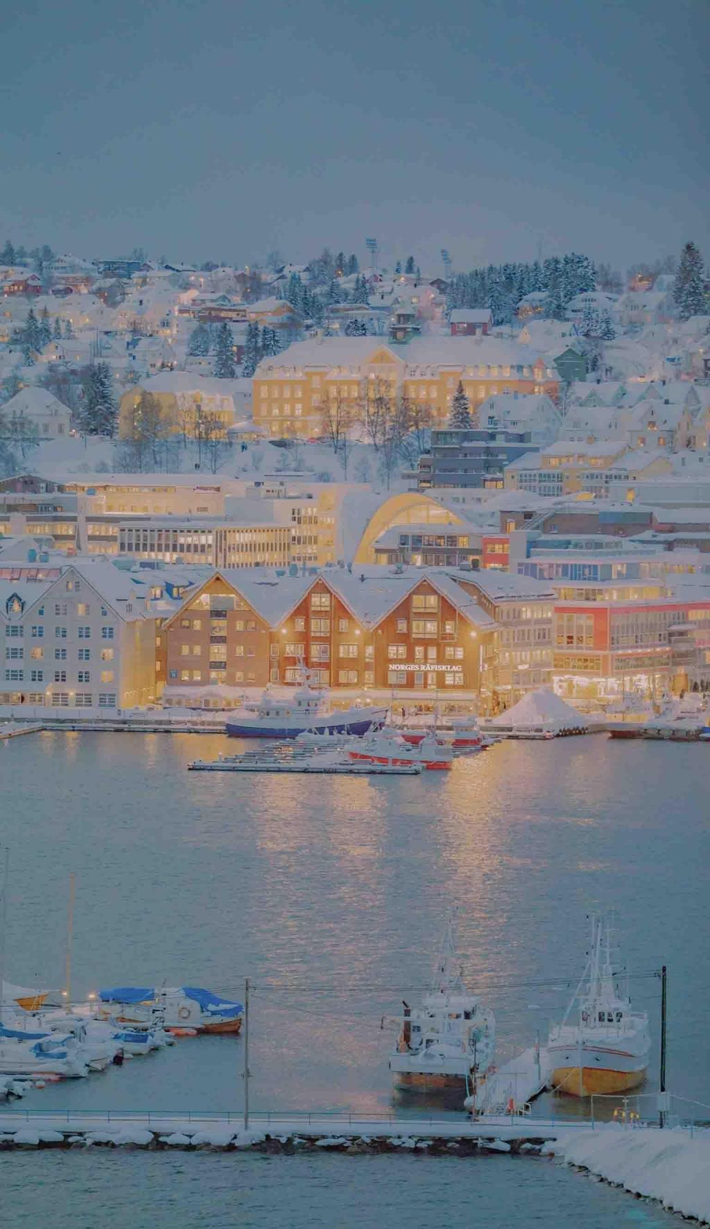 北极圈唯美迷人冬天雪景