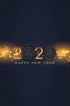 2020年新年快乐创意艺术字设计-0