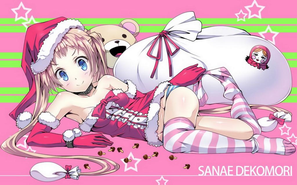 圣诞红色喜庆动漫美女