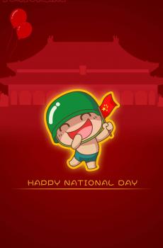 国庆节卡通背景-4