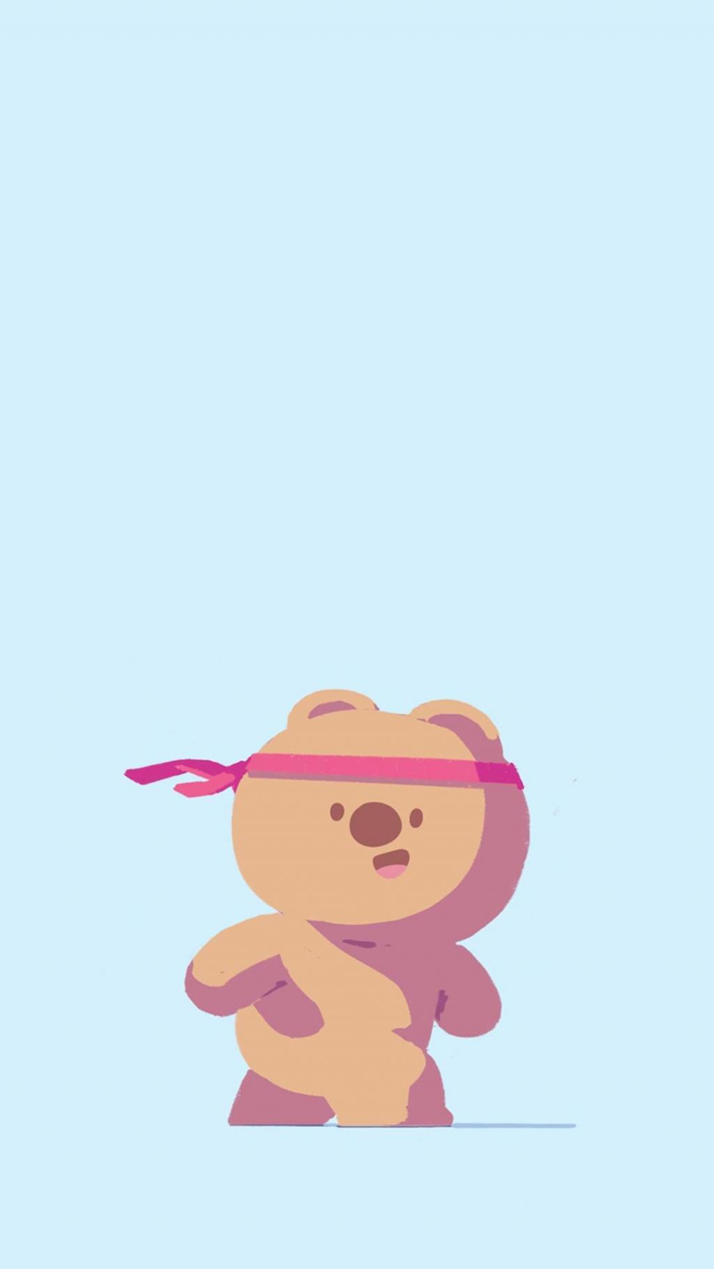 方便熊可爱卡通少女心插画