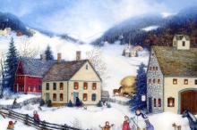 美国乡村水彩画