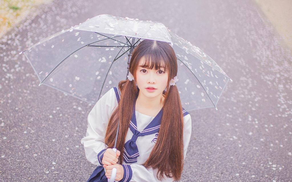 清纯双马尾学生妹写真