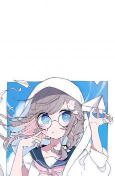 软萌妹子甜美少女风手绘插画-0