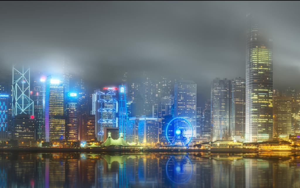 世界三大夜景之维多利亚港夜景