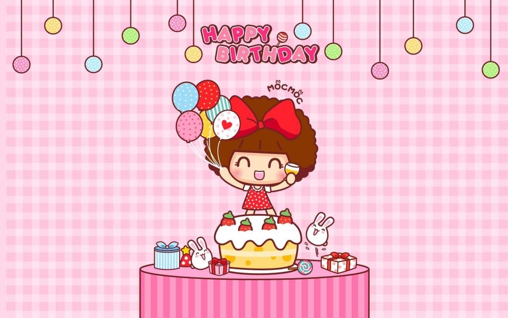 摩丝摩丝生日快乐卡通