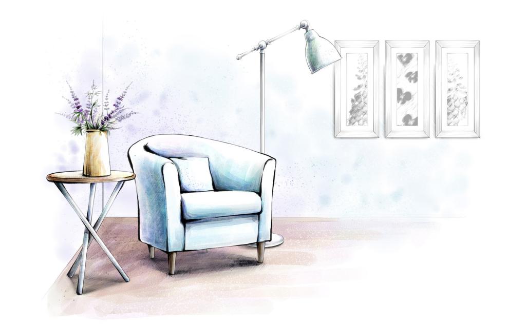 好看的手绘室内家居