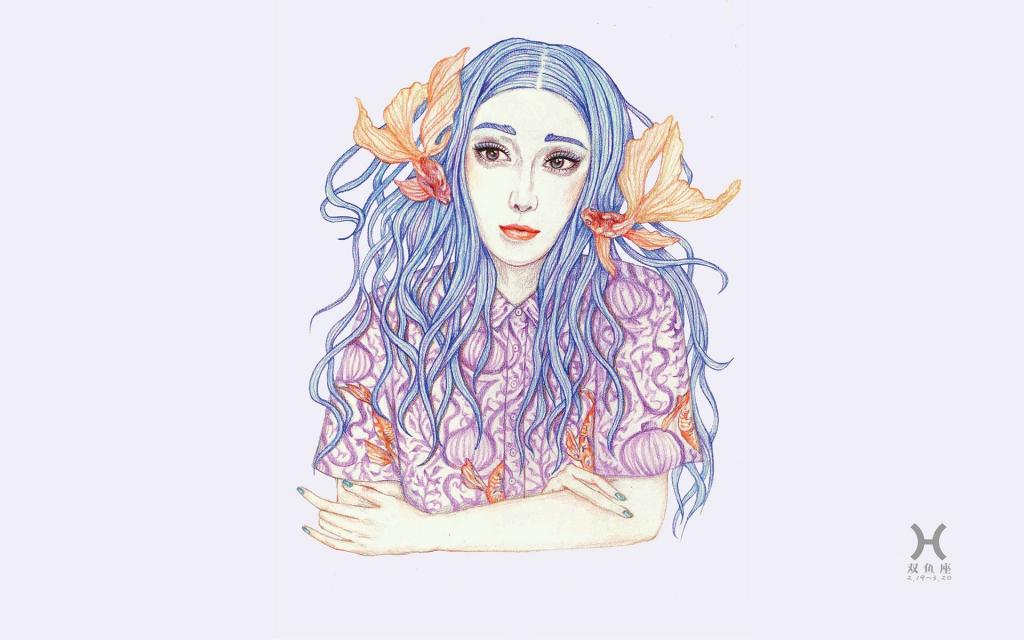 范冰冰十二星座插画