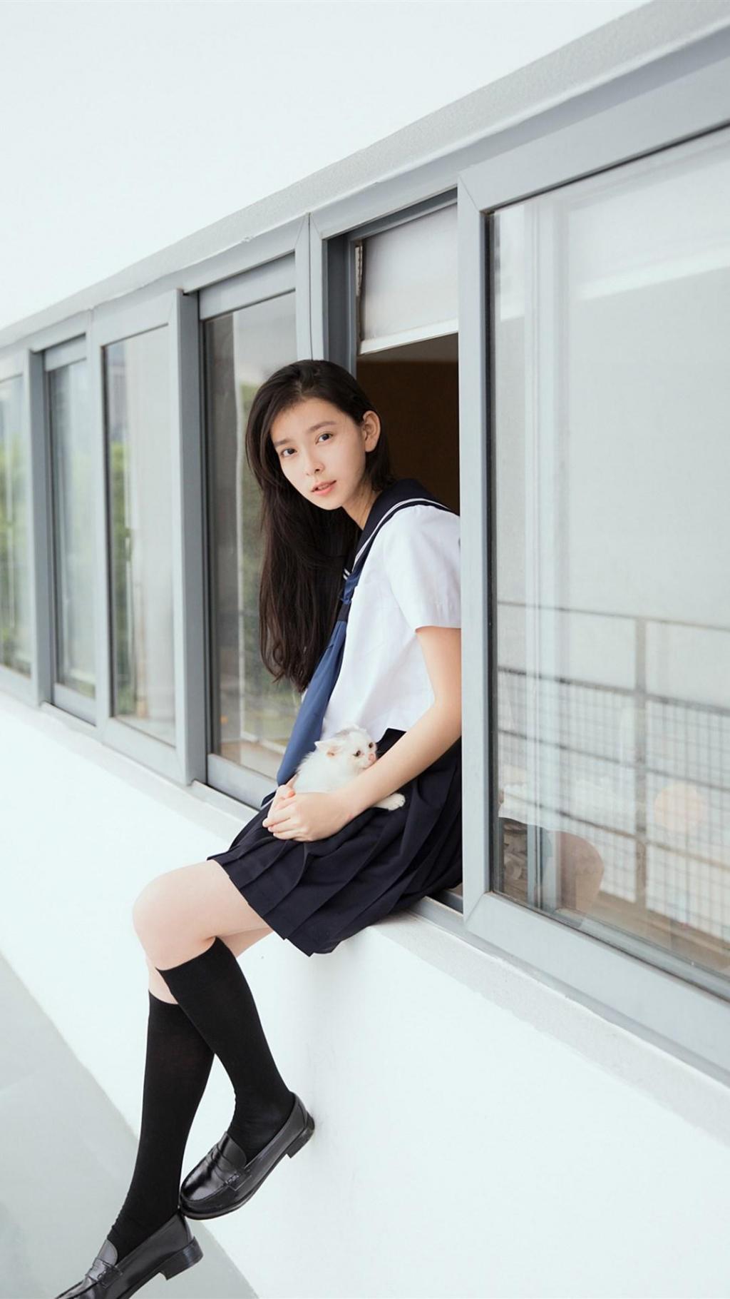 日系清新美女毕业照写真