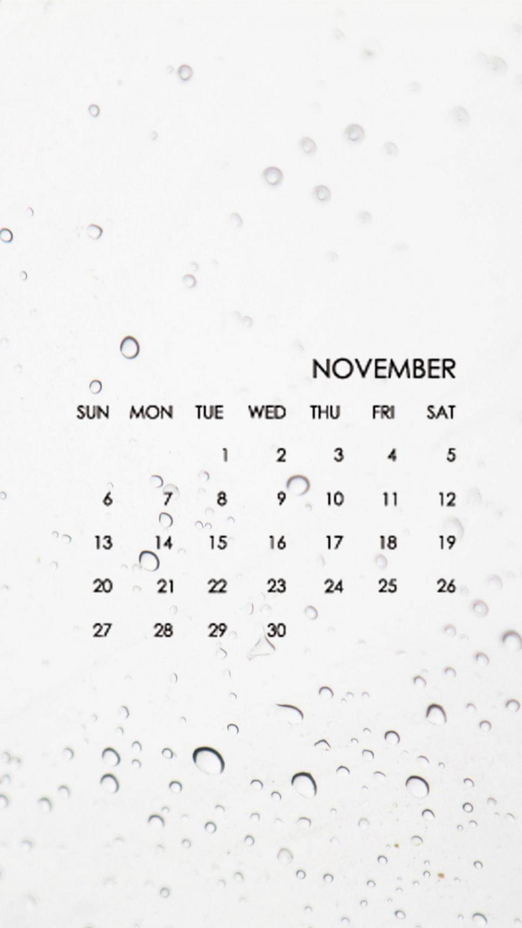 小清新简约纯白11月日历