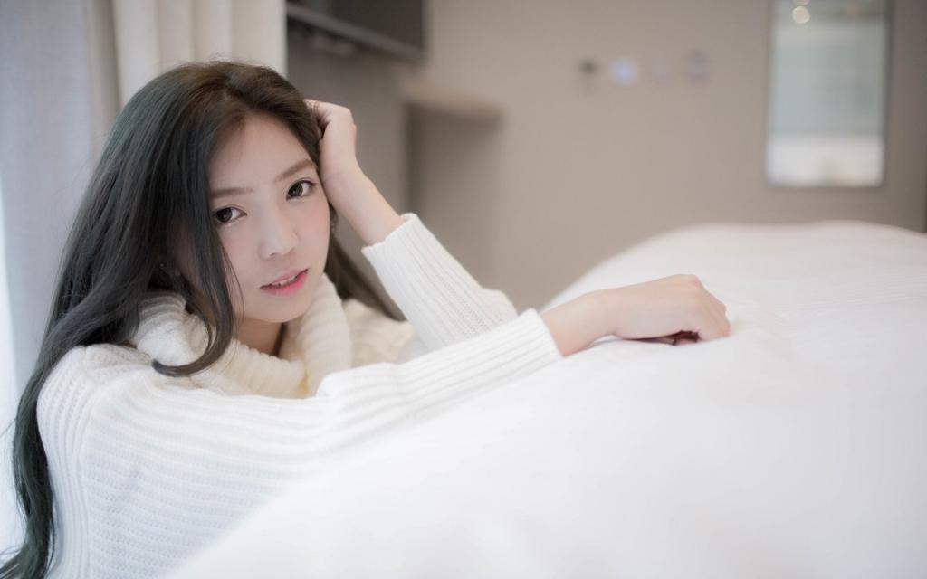 床上美女写真
