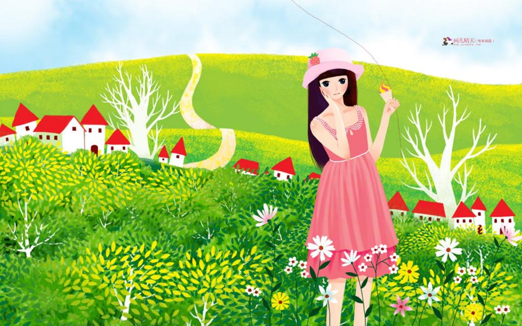 《画儿晴天》少女