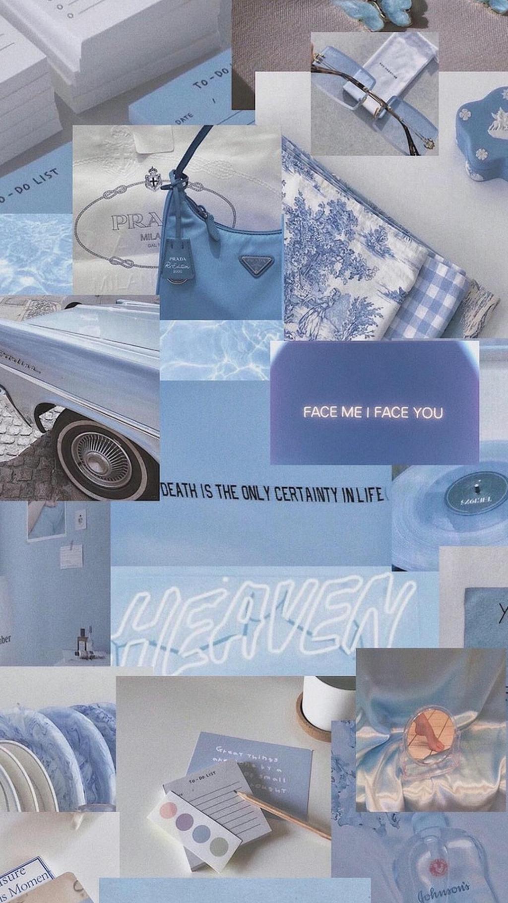 ins超火蓝色系仙气潮流拼贴