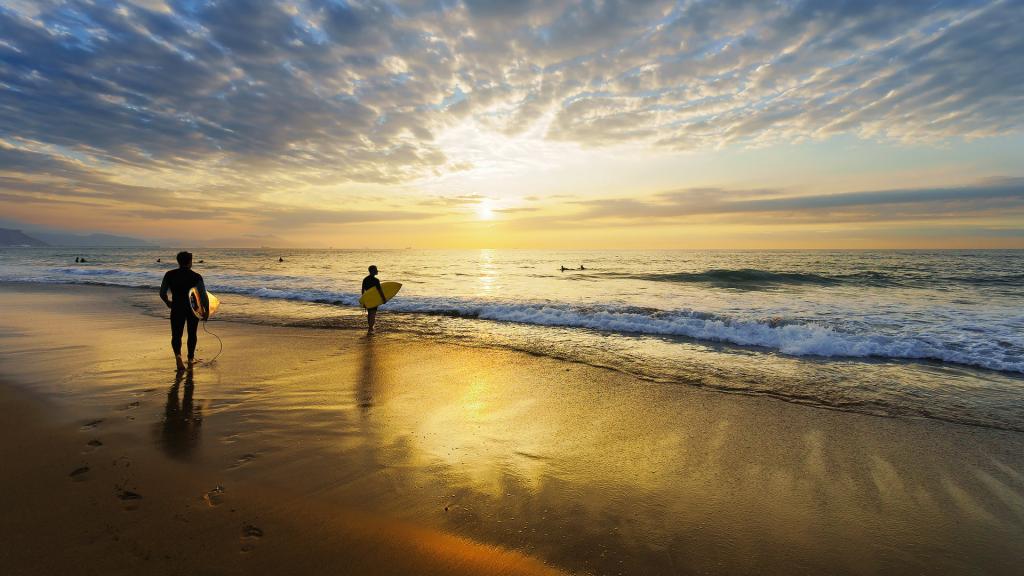 唯美海滩黄昏风景