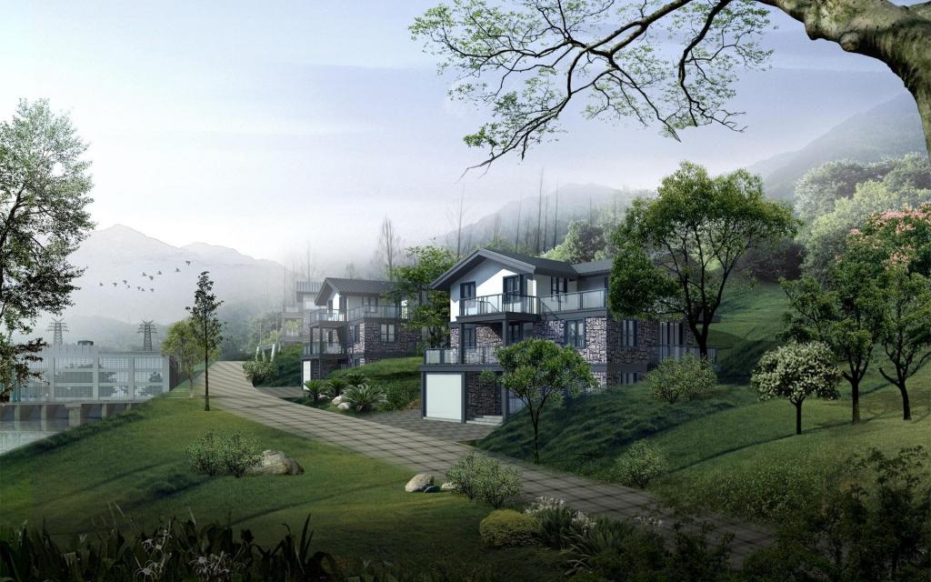 3D风光建筑园林效果