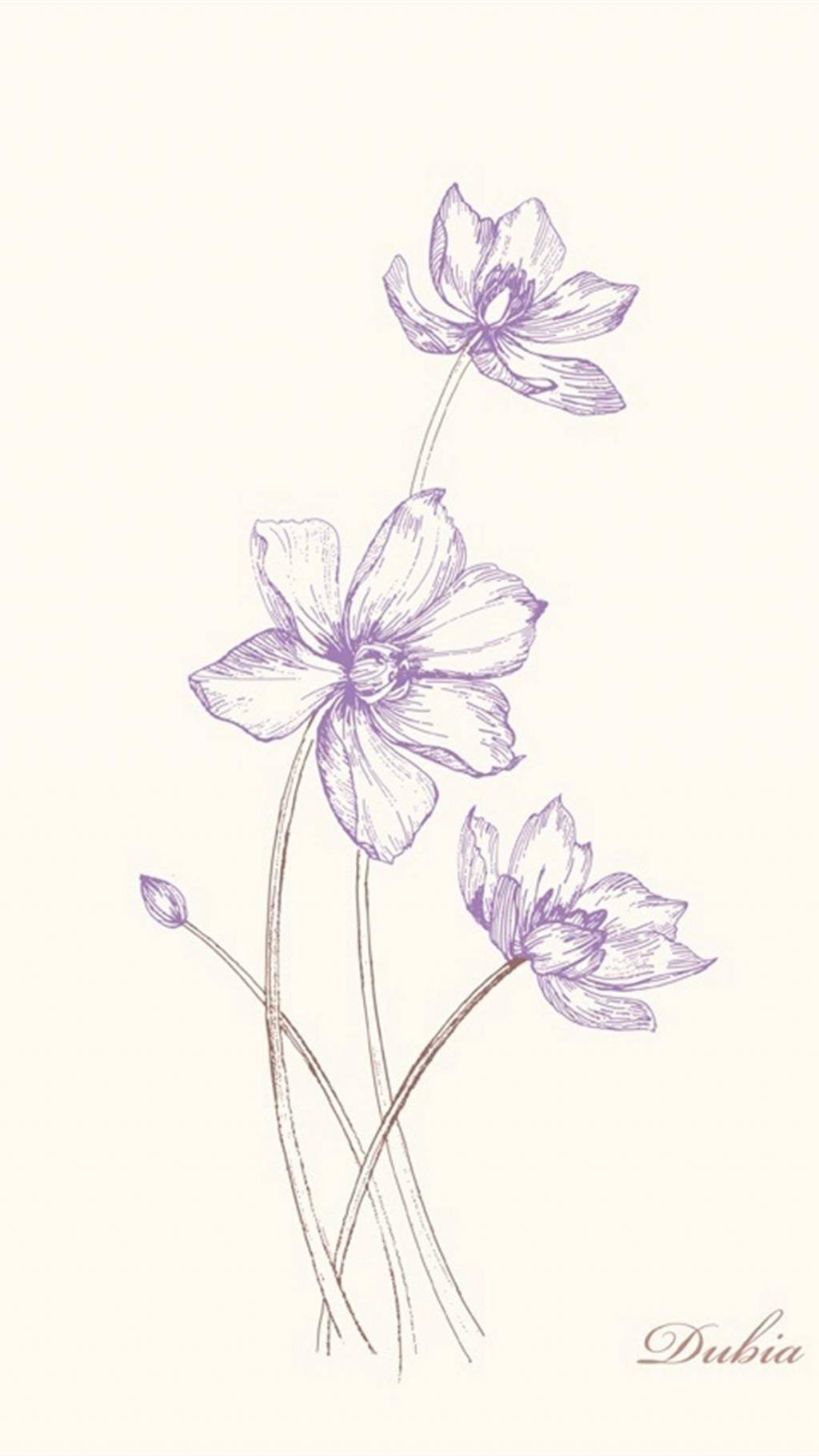 简约手绘鲜花插画