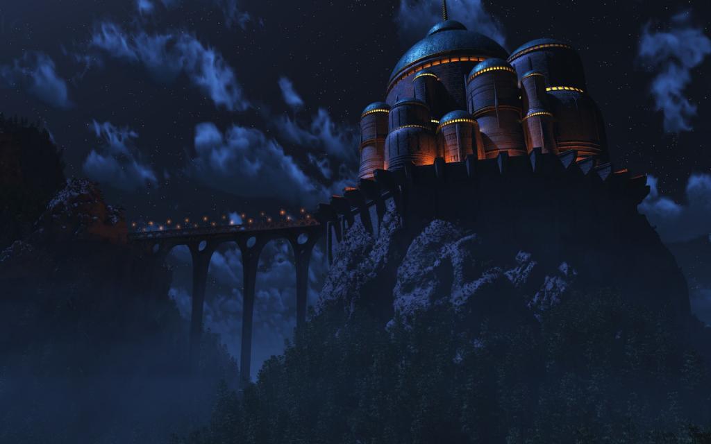 Digital三维夜晚城堡唯美风景